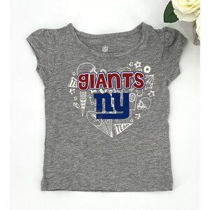 NFL New York Giants Baby Girls T-Shirt Sz 18 Months Gray Top Short Sleeve Tee